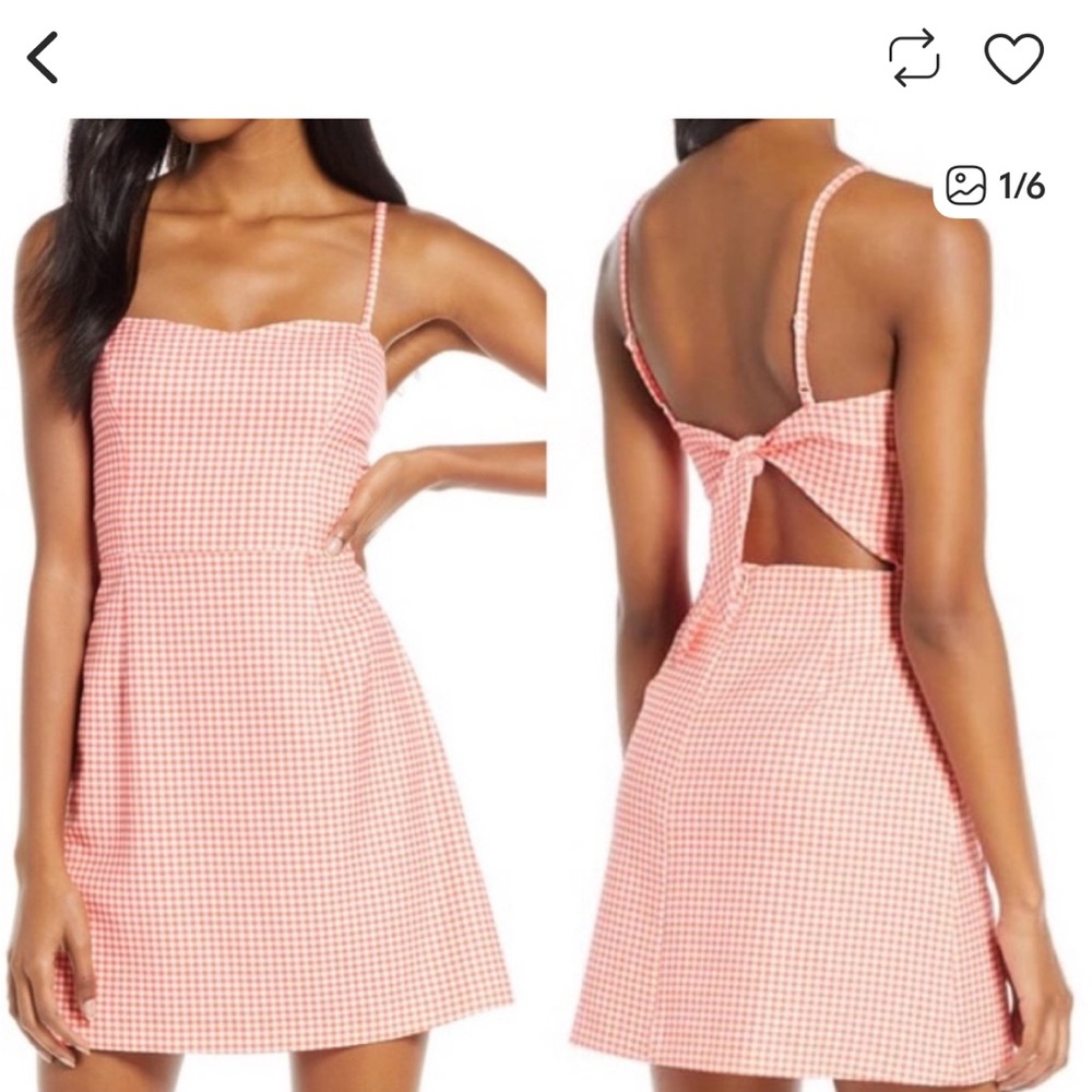Red Gingham Tie  Dress